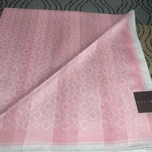 Celine Blush Pink Logo Scarf